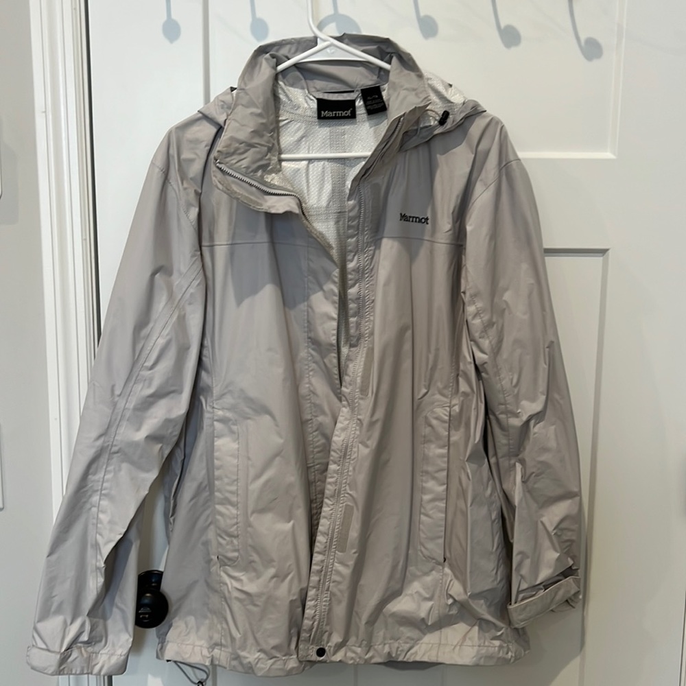 Marmot light grey rain jacket